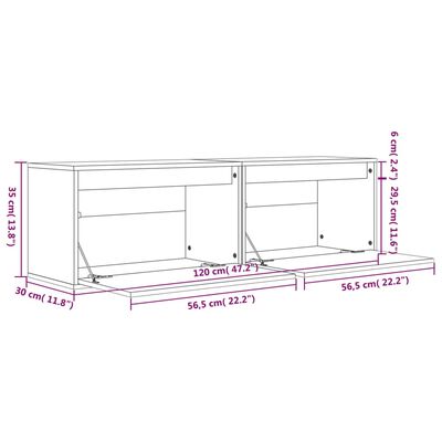 vidaXL Wall Cabinets 2 pcs White 60x30x35 cm Solid Pinewood