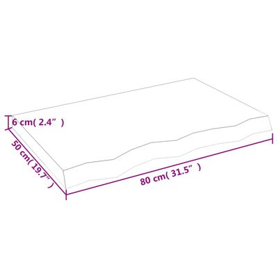 vidaXL Wall Shelf Light Brown 80x50x(2-6) cm Treated Solid Wood Oak, light brown vidaXL Wall Shelf Light Brown 80x50x(2-6) cm Treated Solid Wood Oak