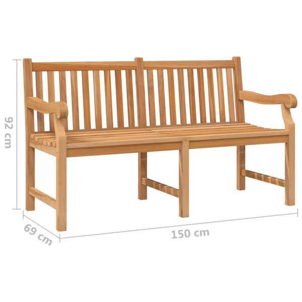 vidaXL Garden Bench 150 cm Solid Teak Wood