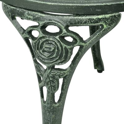 vidaXL 3 Piece Bistro Set Cast Aluminium Green