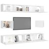 vidaXL 6 Piece TV Cabinet Set White Engineered Wood