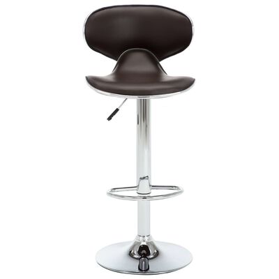 vidaXL Bar Stools 2 pcs Brown Faux Leather, brown vidaXL Bar Stools 2 pcs Brown Faux Leather