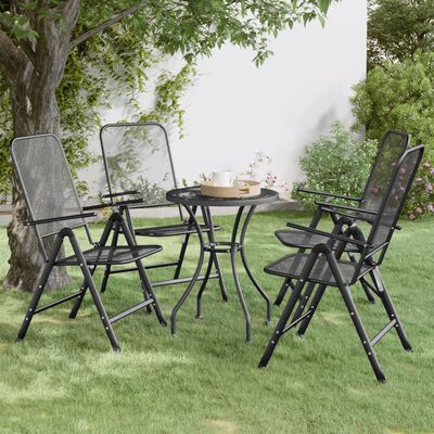 vidaXL Folding Garden Chairs 4 pcs Expanded Metal Mesh Anthracite,  vidaXL Folding Garden Chairs 4 pcs Expanded Metal Mesh Anthracite