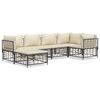 vidaXL 6 Piece Garden Lounge Set with Cushions Anthracite Poly Rattan