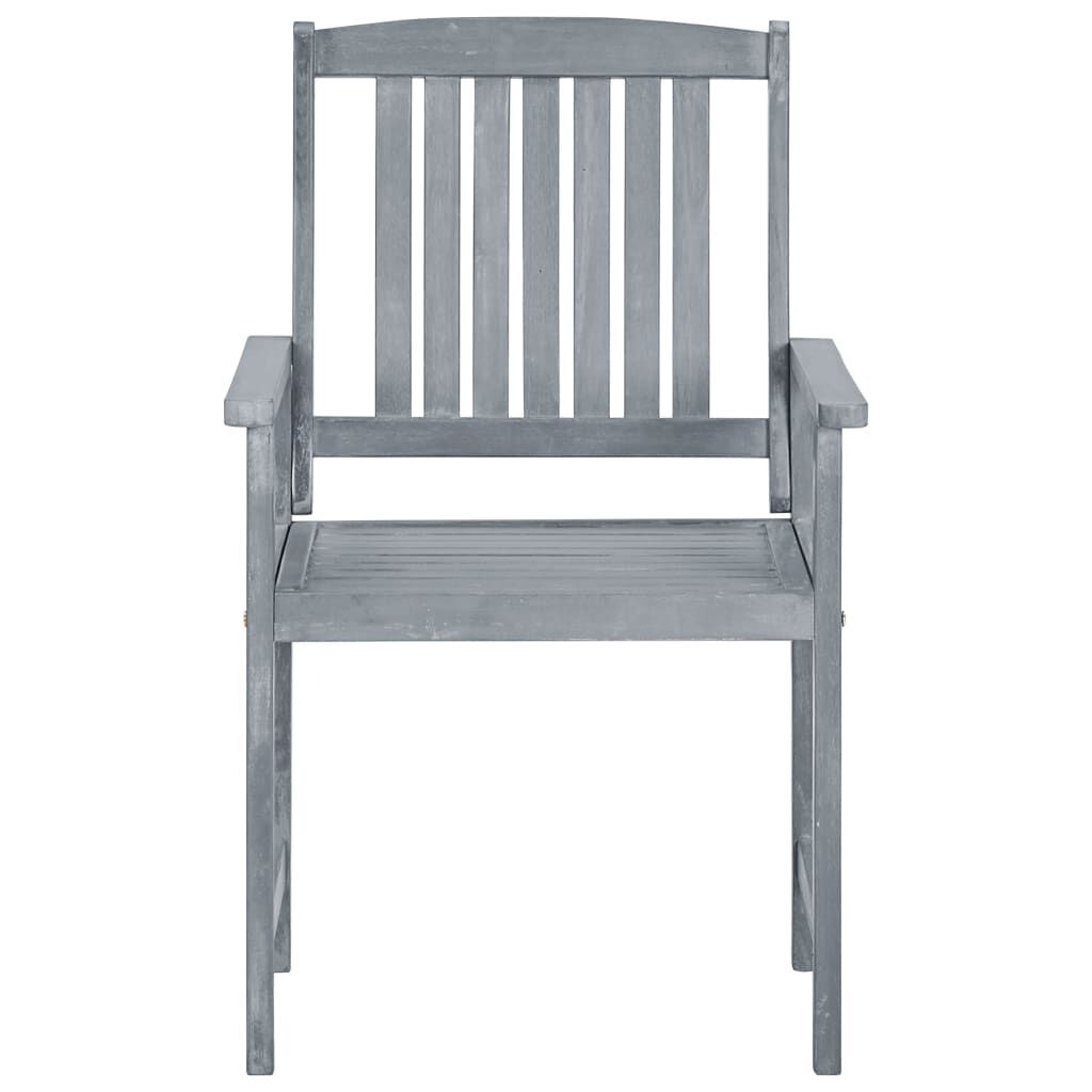 vidaXL Garden Chairs 8 pcs Solid Acacia Wood Grey