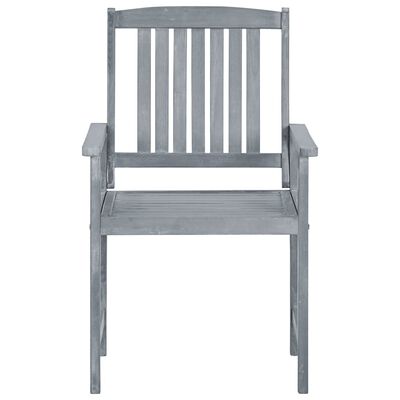vidaXL Garden Chairs 8 pcs Solid Acacia Wood Grey, grey vidaXL Garden Chairs 8 pcs Solid Acacia Wood Grey