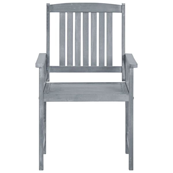 vidaXL Garden Chairs 8 pcs Solid Acacia Wood Grey