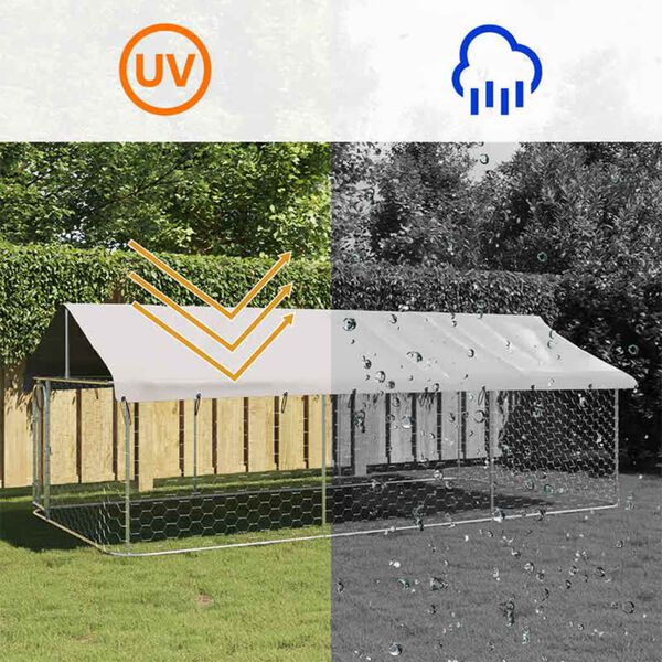 vidaXL Outdoor Dog Kennel with Roof 400x200x150 cm