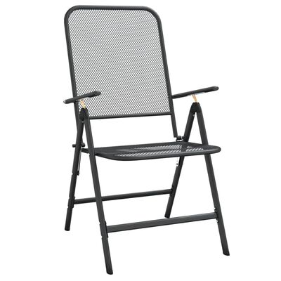 vidaXL Folding Garden Chairs 4 pcs Expanded Metal Mesh Anthracite,  vidaXL Folding Garden Chairs 4 pcs Expanded Metal Mesh Anthracite