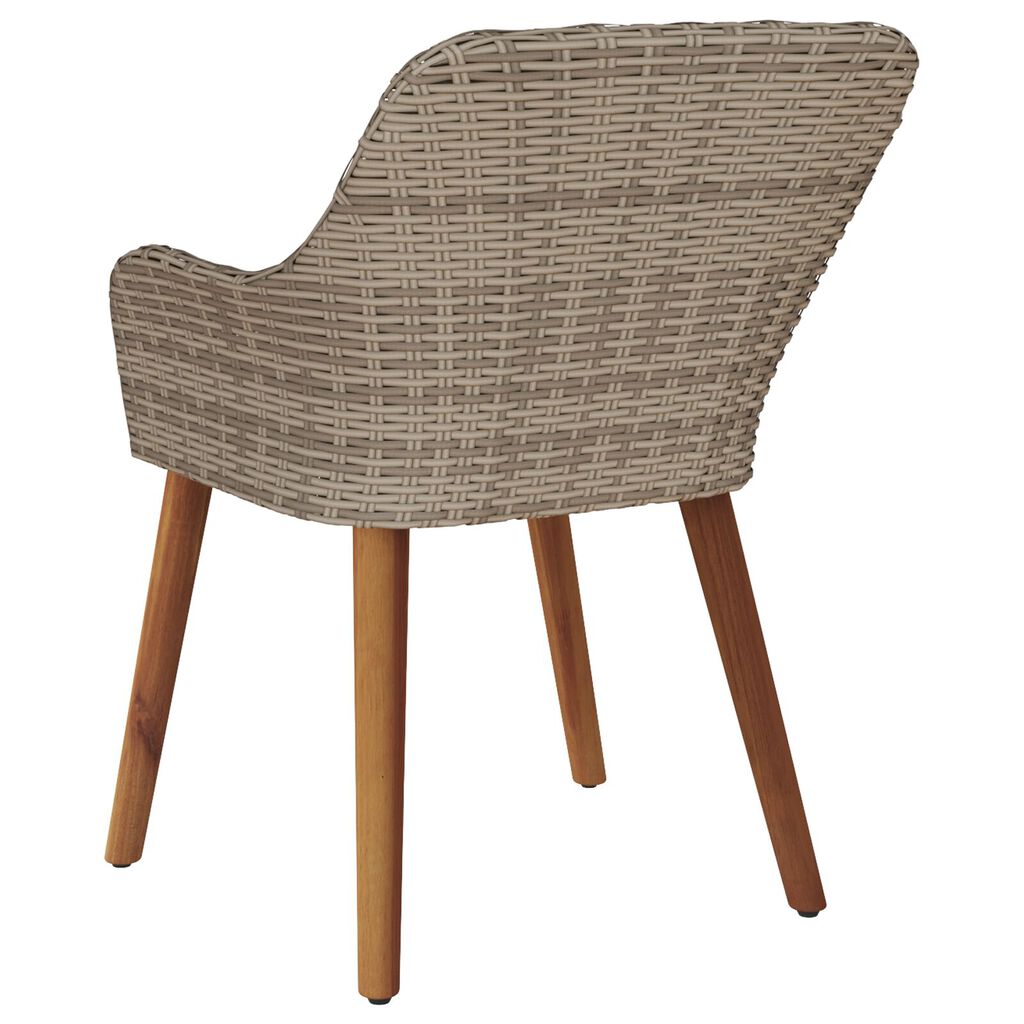 vidaXL Outdoor Chairs with Cushions 2 pcs Poly Rattan Black