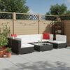 vidaXL 7 Piece Garden Lounge Set with Cushions Poly Rattan Black
