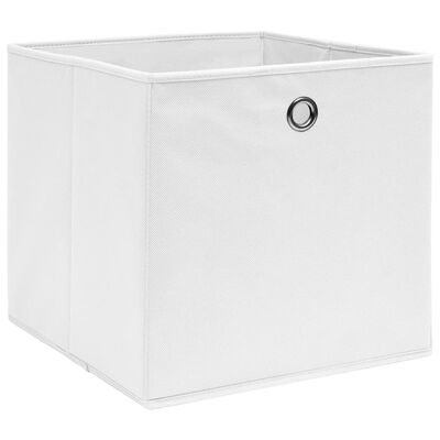 vidaXL Storage Boxes 10 pcs Non-woven Fabric 28x28x28 cm White, white vidaXL Storage Boxes 10 pcs Non-woven Fabric 28x28x28 cm White