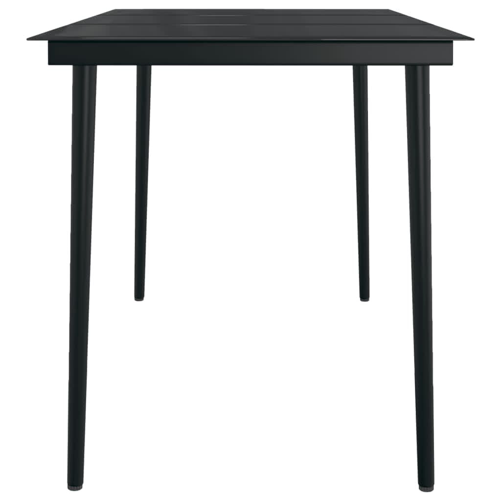 vidaXL 7 Piece Garden Dining Set with Cushions Black