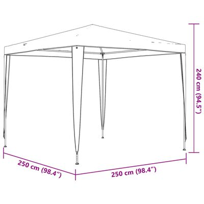 vidaXL Professional Party Tent 2.5x2.5 m Anthracite 90 g/m²