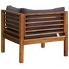 vidaXL 2 Piece Sofa Set with Dark Grey Cushions Solid Acacia Wood