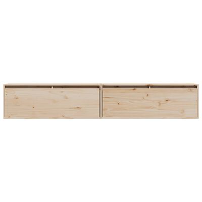 vidaXL Wall Cabinets 2 pcs 100x30x35 cm Solid Wood Pine, natural vidaXL Wall Cabinets 2 pcs 100x30x35 cm Solid Wood Pine