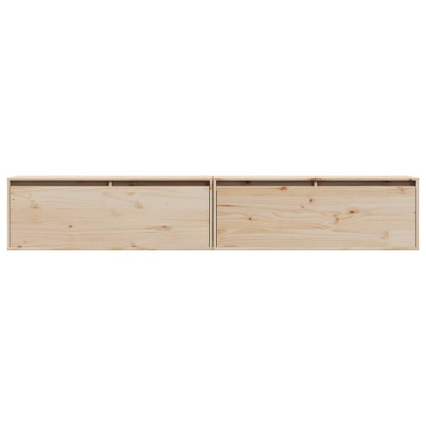 vidaXL Wall Cabinets 2 pcs 100x30x35 cm Solid Wood Pine