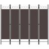 vidaXL 5-Panel Room Divider Brown 200x180 cm