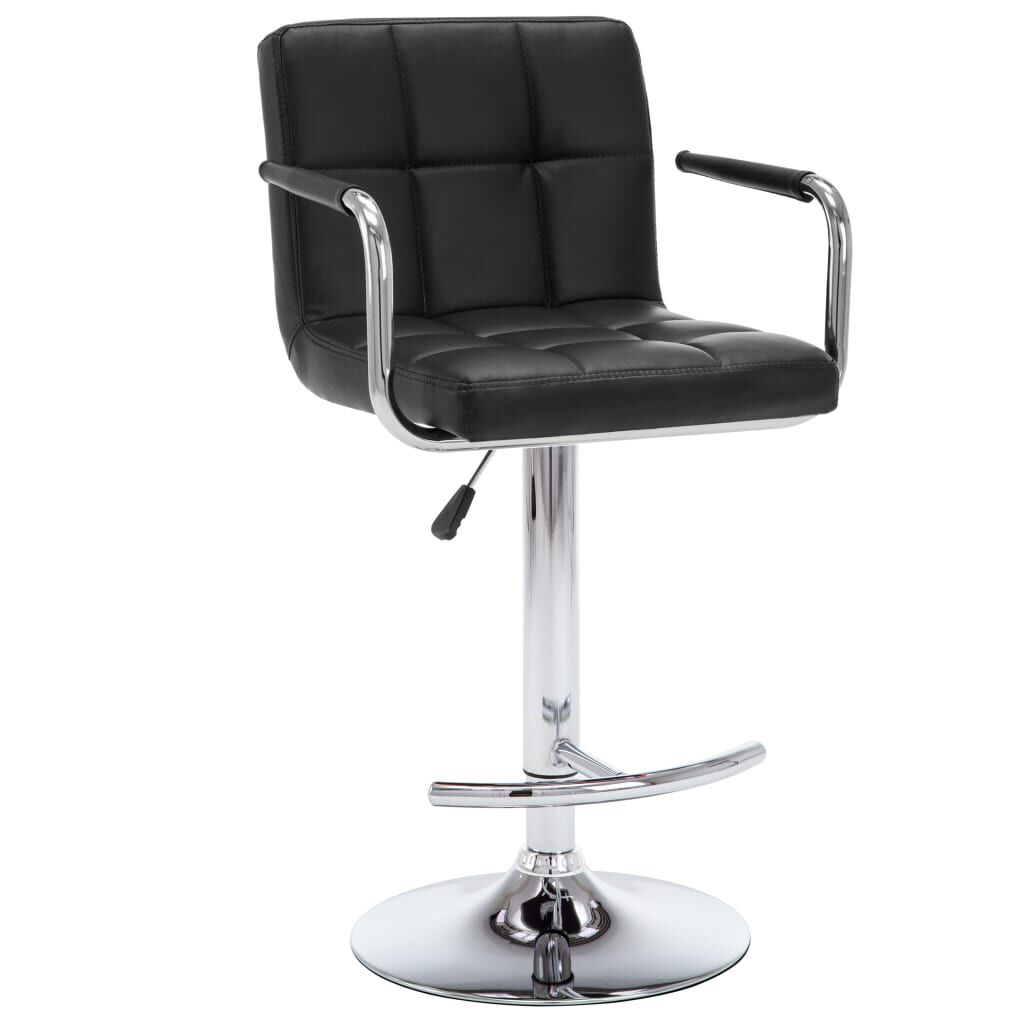 vidaXL Bar Stools 2 pcs Black Faux Leather