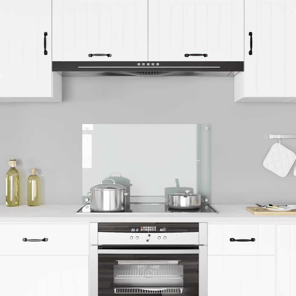 vidaXL Kitchen Backsplash Transparent 80 x 50 cm Tempered Glass