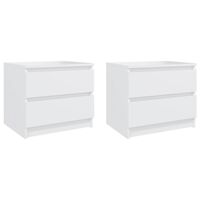 vidaXL Bed Cabinets 2 pcs White 50x39x43.5 cm Engineered Wood, white vidaXL Bed Cabinets 2 pcs White 50x39x43.5 cm Engineered Wood