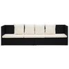 vidaXL Garden Bed with Cushion & Pillows Poly Rattan Black