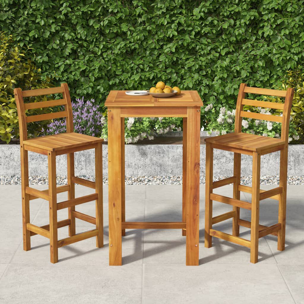 vidaXL 3 Piece Garden Bar Set Solid Wood Acacia