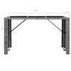 vidaXL 7 Piece Garden Bar Set with Cushions Poly Rattan Grey