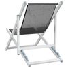 vidaXL Folding Beach Chairs 2 pcs Grey Aluminium and Textilene