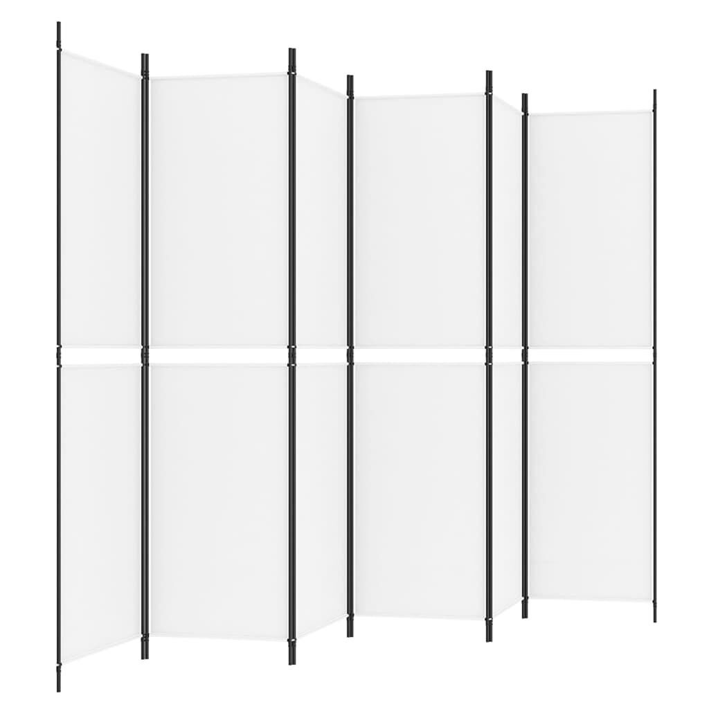 vidaXL 6-Panel Room Divider White 300x200 cm Fabric
