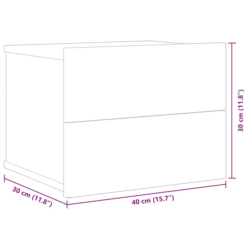 vidaXL Bedside Cabinet Black 40x30x30 cm Engineered Wood