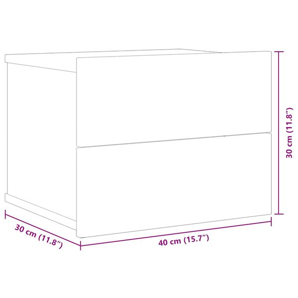 vidaXL Bedside Cabinet Black 40x30x30 cm Engineered Wood