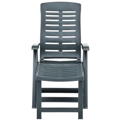 vidaXL Folding Sun Lounger Plastic Green, green vidaXL Folding Sun Lounger Plastic Green