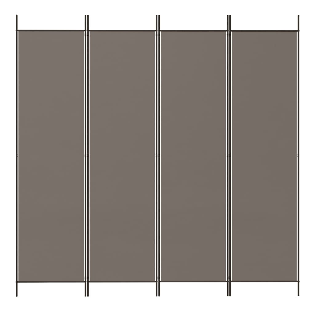 vidaXL 4-Panel Room Divider Anthracite 698x180 cm Fabric