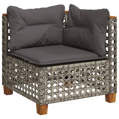 vidaXL 5 Piece Garden Sofa Set with Cushions Grey Poly Rattan, grey vidaXL 5 Piece Garden Sofa Set with Cushions Grey Poly Rattan