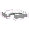vidaXL 13 Piece Garden Lounge Set with Cushions Grey Poly Rattan
