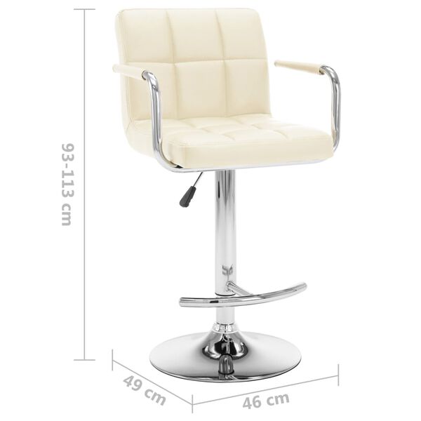 vidaXL Bar Stools 2 pcs Cream Faux Leather