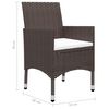 vidaXL 3 Piece Garden Dining Set Brown Poly Rattan and Glass