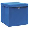 vidaXL Storage Boxes with Covers 4 pcs 28x28x28 cm Blue