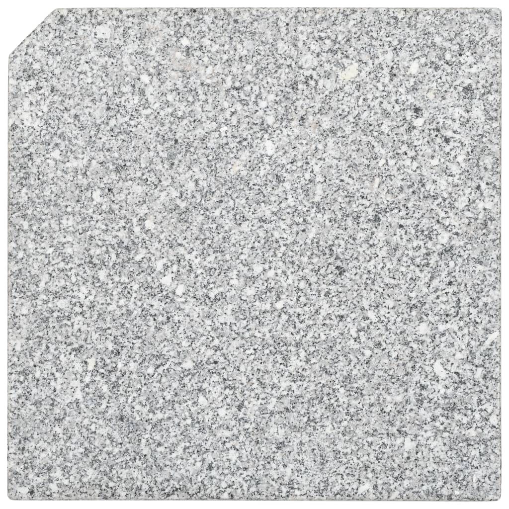vidaXL Umbrella Weight Plates 4 pcs Grey Granite Square 100 kg