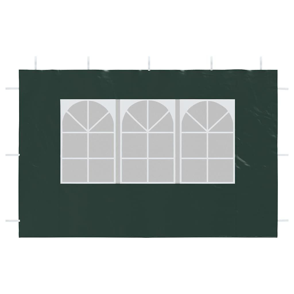 vidaXL Party Tent Sidewall 2 pcs with Window PE Green