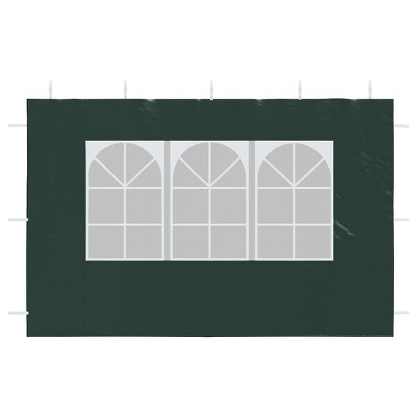 vidaXL Party Tent Sidewall 2 pcs with Window PE Green