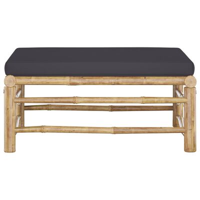 vidaXL Garden Footrest with Dark Grey Cushion Bamboo