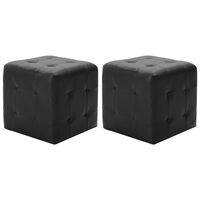 vidaXL Pouffe 2 pcs Black 30x30x30 cm Faux Leather, black vidaXL Pouffe 2 pcs Black 30x30x30 cm Faux Leather