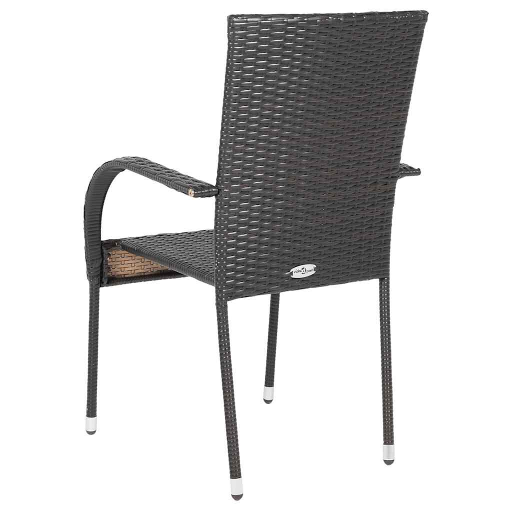 vidaXL Stackable Outdoor Chairs 4 pcs Poly Rattan Brown