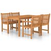 vidaXL 5 Piece Garden Dining Set 140x80 cm Solid Teak Wood