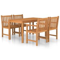 vidaXL 5 Piece Garden Dining Set 140x80 cm Solid Teak Wood,  vidaXL 5 Piece Garden Dining Set 140x80 cm Solid Teak Wood