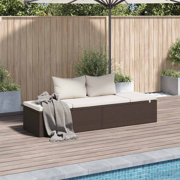 vidaXL Garden Bed Brown 195x60 cm Poly Rattan