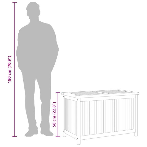 vidaXL Garden Storage Box 90x50x58 cm Solid Teak Wood