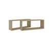 vidaXL Wall Cube Shelf 2 pcs Sonoma Oak 60x15x23 cm Engineered Wood